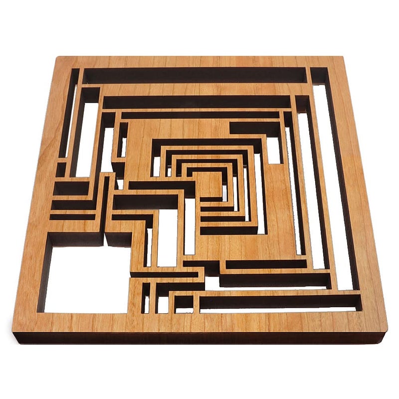 LIGHTWAVE Frank Lloyd Wright Ennis Block Hardwood Trivet - Image 1